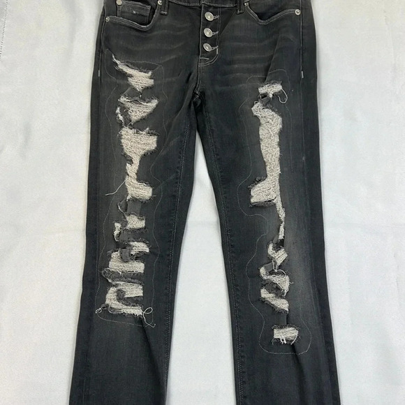 Hudson Women’s 27 Stretchy Ciara S.Skinny Exposed Button Distressed Jean - Picture 10 of 11